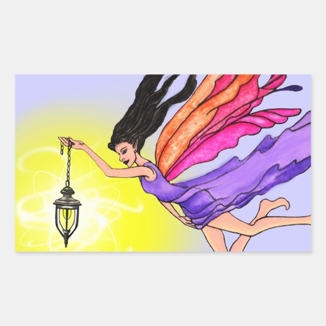 Glows Lantern Fairy Rechteckiger Aufkleber (Vorderseite)