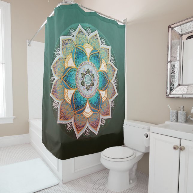 Glows Mandala - Duschvorhang (Beispiel)