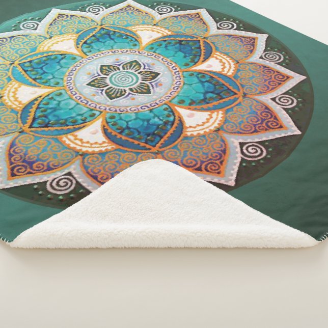 Glows Mandala - Fleece Blanket Sherpadecke (3/4)