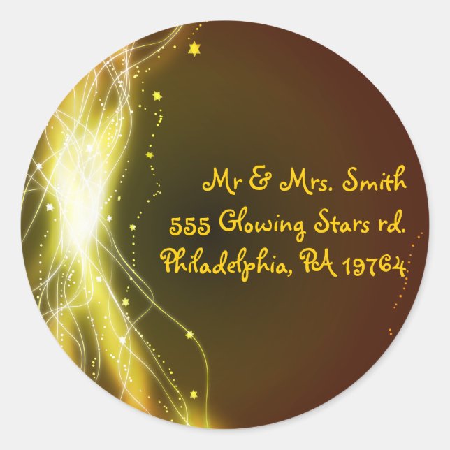 Glows Neon Stars Bat Mitzvah Retern Sticker Siegel (Vorderseite)