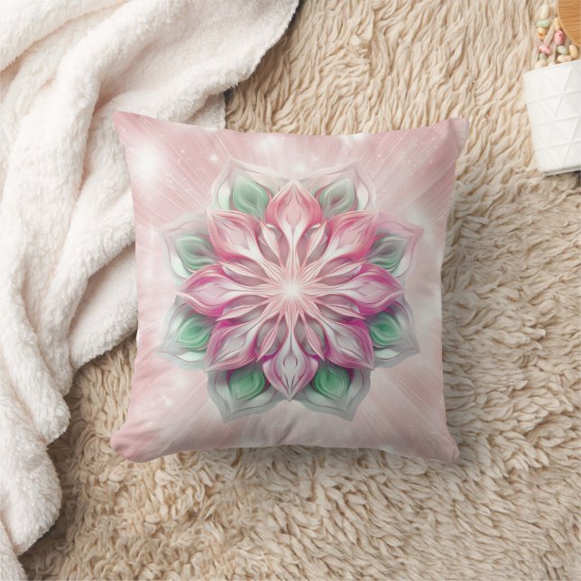 Glows PInk Mandala Kissen (Decke)