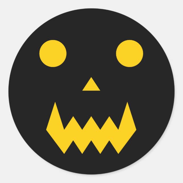 Glows Pumpkin Face Halloween Runder Aufkleber (Vorderseite)