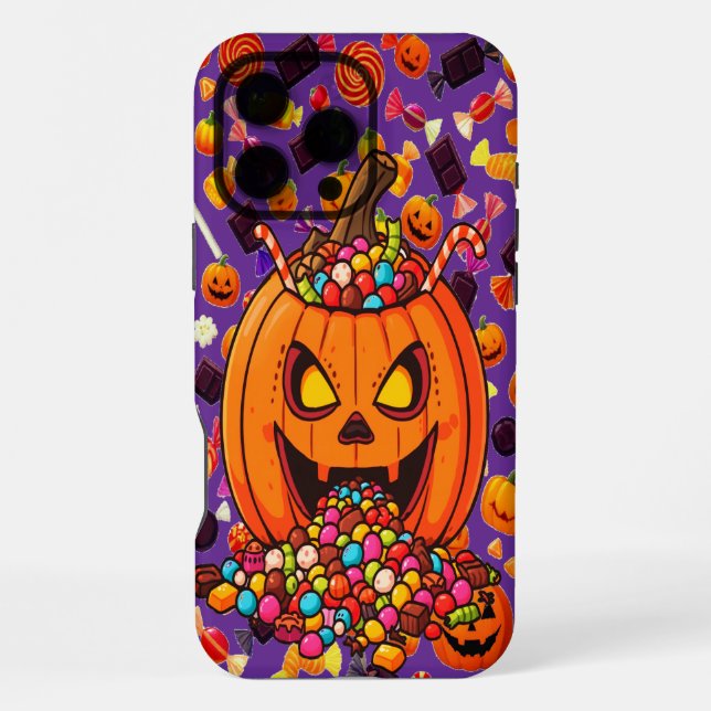 Glows Pumpkin Halloween Phone Case iPhone 16 Pro Max Hülle (Rückseite)