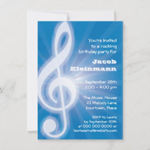 Glows Treble Clef Party Einladung