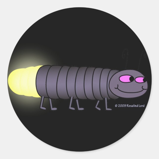 Glowworm-Aufkleber Runder Aufkleber (Vorderseite)