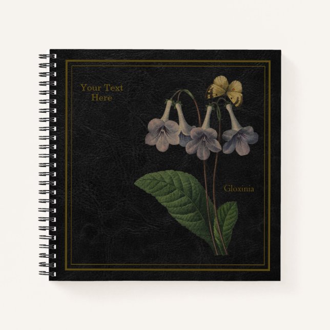 Gloxinia Black Notebook Notizbuch (Vorderseite)