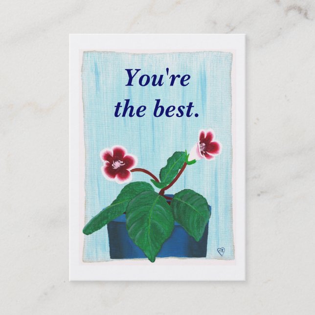 Gloxinia Flower, Votre Message, Cartes de visite (Devant)