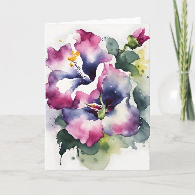 Gloxinia - Watercolor flowers Karte (Vorderseite)
