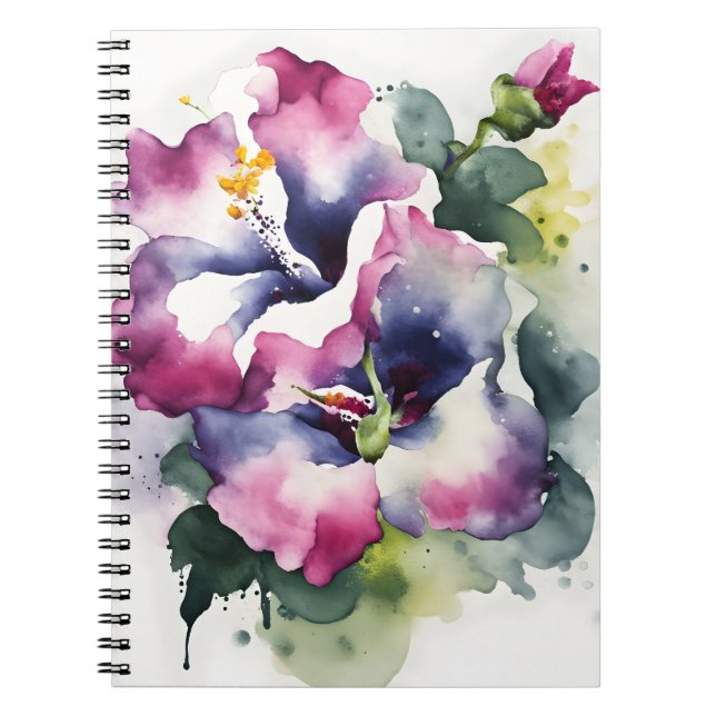 Gloxinie - Aquarellblumen Notizblock (Vorderseite)