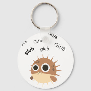 Glub Blowfish niedliches Emoji Schlüsselanhänger