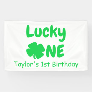 Glück 1 1. Geburtstag Banner