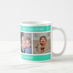Glück 1. Vatertag Bester Vater je 4 Foto Grün Kaffeetasse