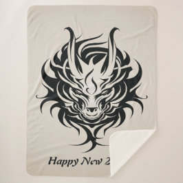 Glück 2024 Jahr des Schwarzen Drachen-Gesichts Sherpadecke
