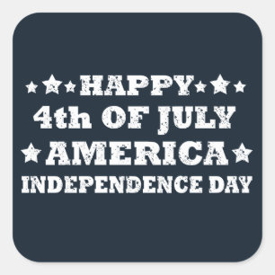 Glück 4. Juli Amerika Quadratischer Aufkleber
