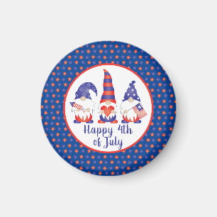 Glück 4. Juli Gnomes Red White Blue Magnet