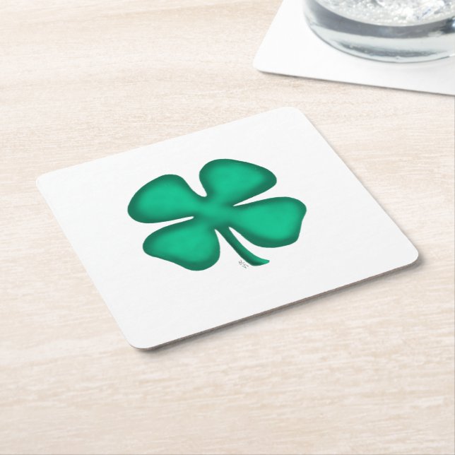Glück 4 Leaf Irish Closed Whitepaper Untersetzer (angewinkelt)