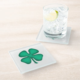 Glück 4 Leaf Irish Clou Weiß Glas Untersetzer
