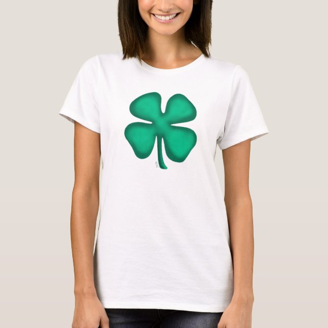 Glück 4 Leaf Irish Cloud Frauen Weiße T - Shirt (Vorderseite)