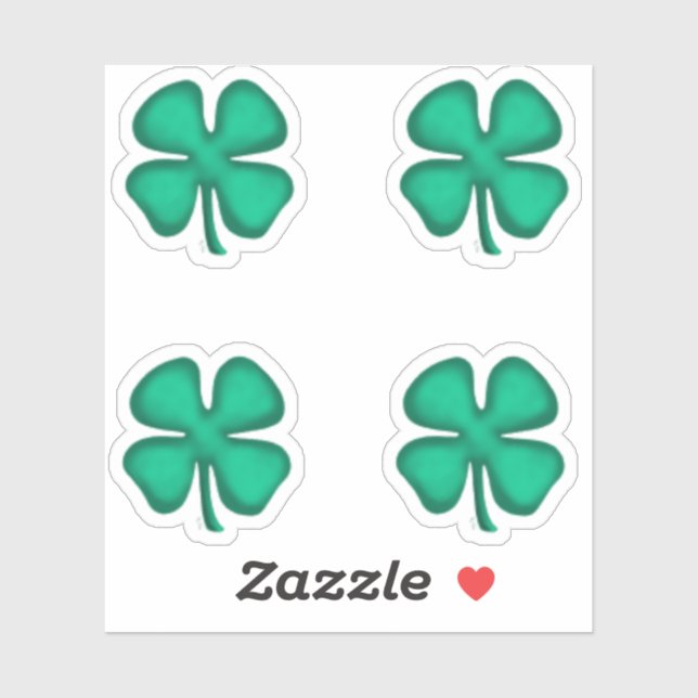 Glück 4 Leaf Irish Clover 4 kleine Kontur Aufklebe Aufkleber (Blatt)