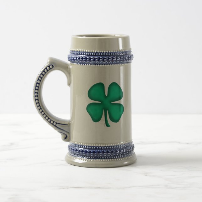 Glück 4 Leaf Irish Clover Bierstein Bierglas (Links)