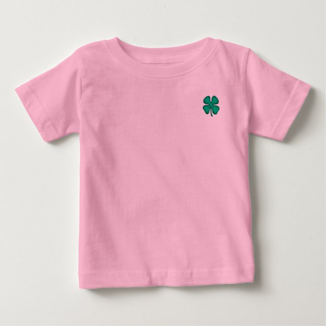 Glück 4 Leaf Irish Clover Pink Baby T - Shirt (Vorderseite)