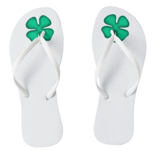 Glück 4 Leaf Irish Clover weiße Flip Flops