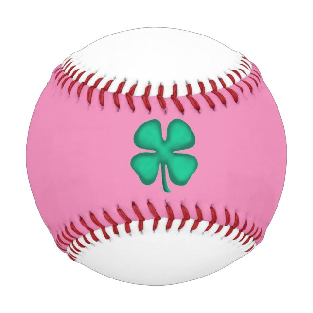 Glück 4 Leaf Irish Kleber rosa Baseball (Vorderseite)