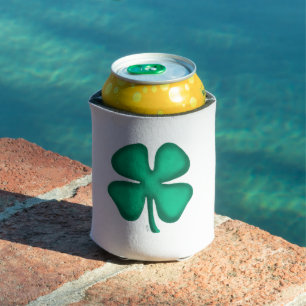 Glück 4 Leaf Irish Kleber weiß kann kühler Dosenkühler