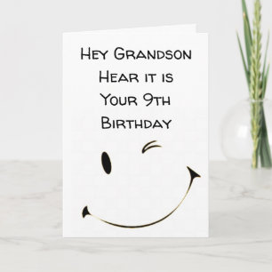 GLÜCK *9. GEBURTSTAG GRANDSON** Karte