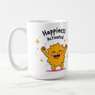Glück aktiviert - Niedlich Doodle Joy Character Kaffeetasse