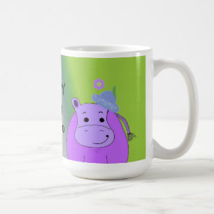 Glück als Hippo - Lila Hippopotamus Kaffeetasse