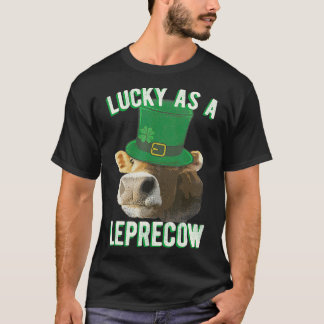 Glück als Leprecow Cute Kuh MashUp St Paddys T-Shirt