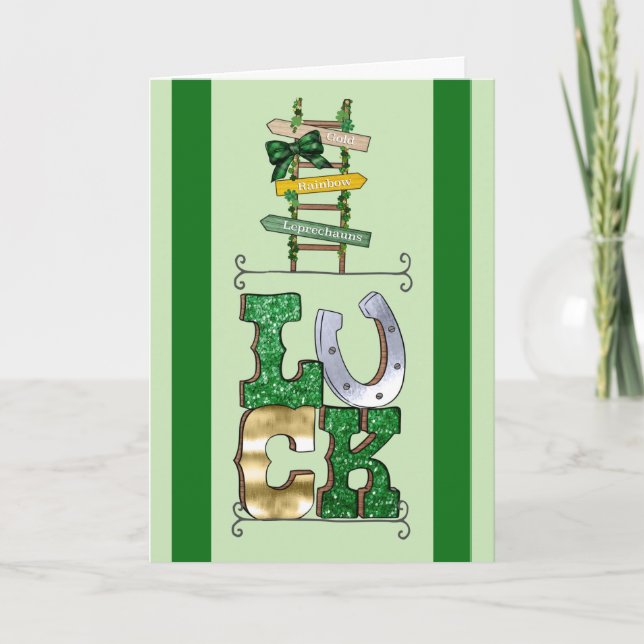 Glück am St. Patrick's Day mit Sign & Luck Letters Karte (Vorderseite)