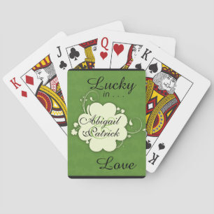 Glück bei der Liebe Personalisierter Kleeblatt-Des Spielkarten
