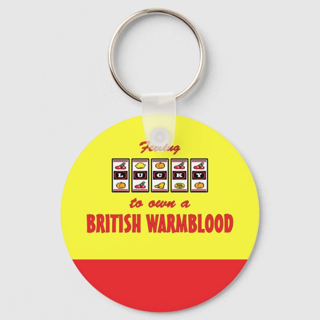 Glück beim britischen Warmblut-Hordesign Schlüsselanhänger (Vorderseite)