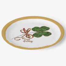 Glück beim Irish St. Patrick's Paper Plate