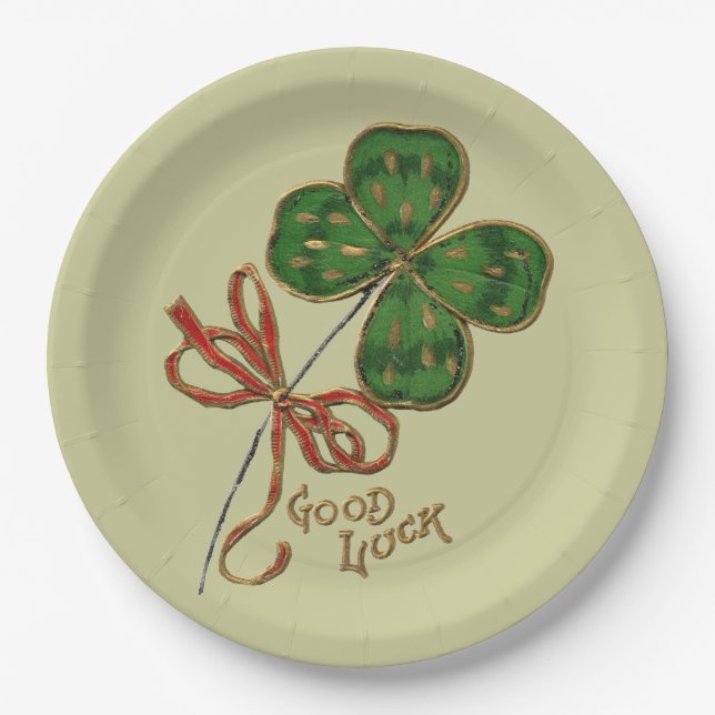 Glück beim Irish St. Patrick's Paper Plate Pappteller (Vorderseite)