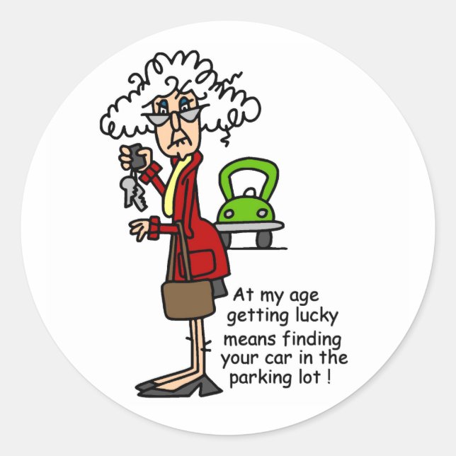 Glück beim Spaß Runder Aufkleber (Vorderseite)