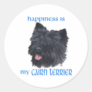 Glück Black Cairn Terrier Runder Aufkleber