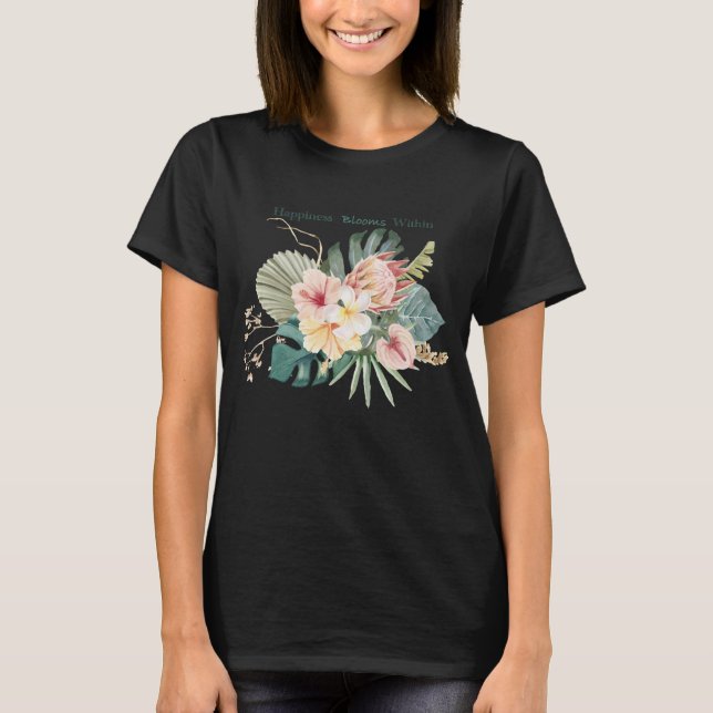 Glück blüht im T - Shirt (Vorderseite)