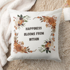 Glück blüht von innen: Florale Positivitätskunst Kissen