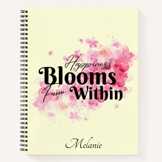 Glück blüht von innen notizbuch (Vorderseite)