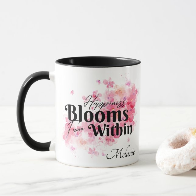 Glück blüht von innen tasse (Mit Donut)