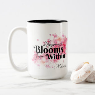 Glück blüht von innen zweifarbige tasse
