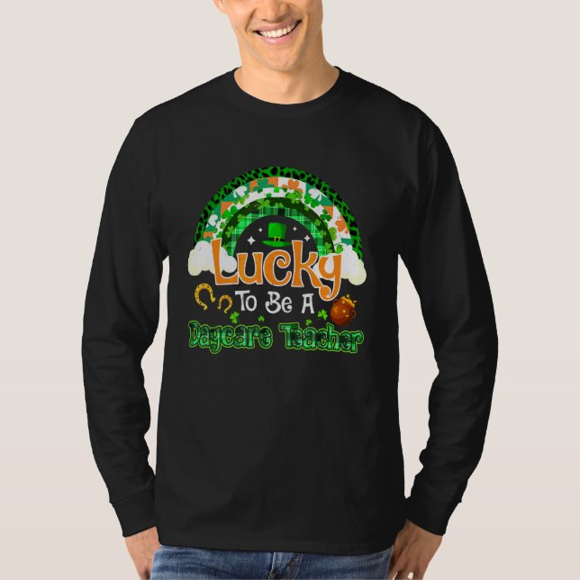 Glück, dass Tageslehrer Kleeblatt Rainbow Patri T-Shirt (Vorderseite)
