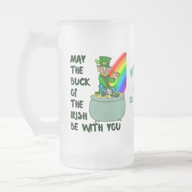 Glück der irischen Brunnenbeere St Patrick's Beer  Mattglas Bierglas (Links)