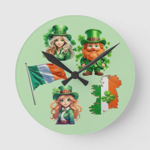 Glück der IRISH Runde Wanduhr