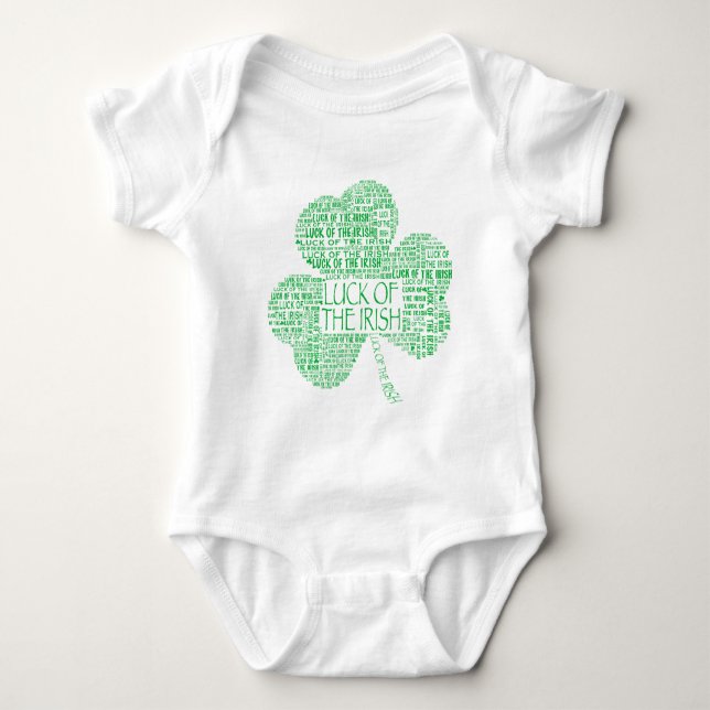 Glück des irischen Kleeblatts Baby Strampler (Vorderseite)
