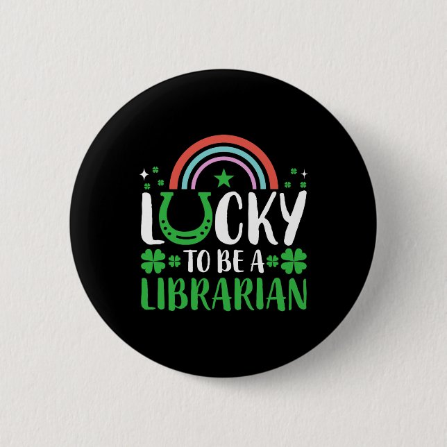 Glück, ein Bibliothekar zu sein Männer Frauen Klee Button (Vorderseite)