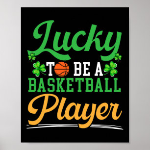 Glück, ein bysketbyll Spieler St. Patrick's Day zu Poster